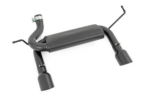Jeep Wrangler Performance Exhaust - Dual Outlet - Rough Country - Dual-Outlet, Chambered Muffler - Matte Black - '07-'10
